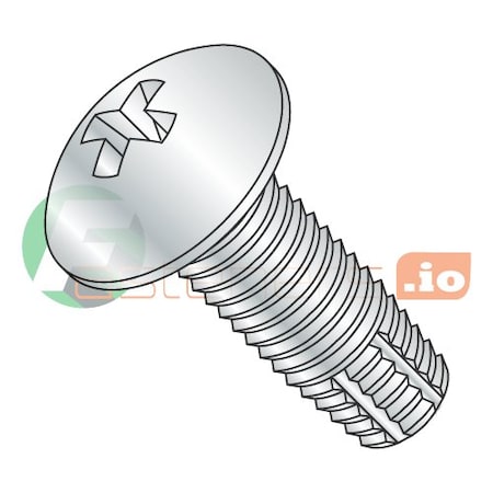 Thread Cutting Screw, #6-32 X 1/4 In, Zinc Plated Steel Truss Head Phillips Drive, 10000 PK